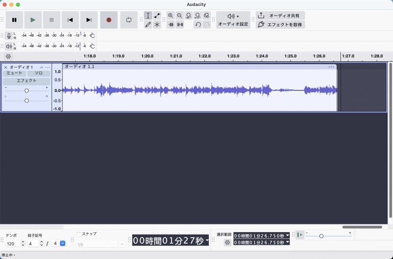 Audacity画面