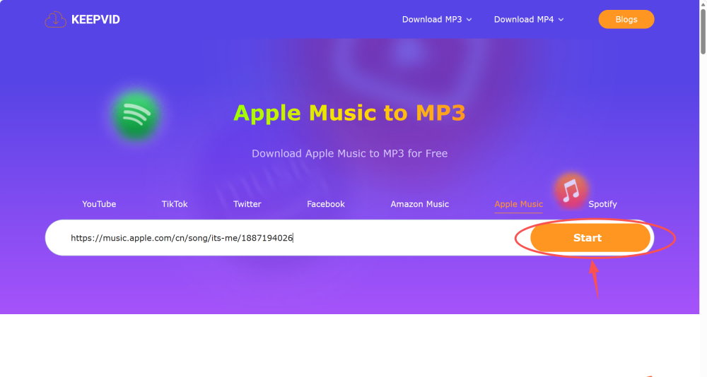 KeepVid Apple Music to MP3